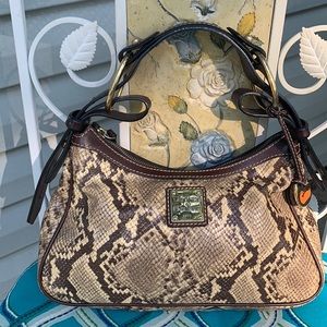 Beautiful D&B Bag thick strap all leather snake embroidered
